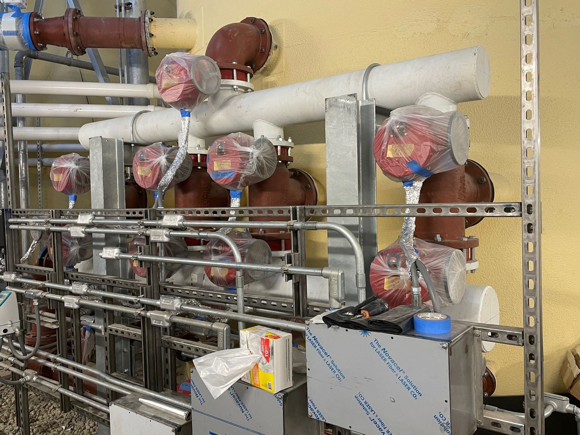 Prep Work for Face Pipe Painting at the Greensand Filters